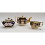 Early 19th Century teapot, sugar and cream jug,