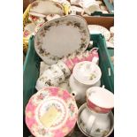 Royal Albert Lady Carlysle six cups and saucers and Royal Doulton part set including teapot,