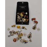 A collection of vintage clip on earrings including gilt and white metal versions