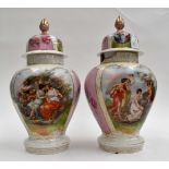 A pair of German vases and covers