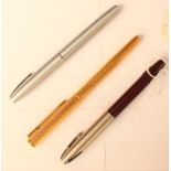 A Waterman gold plated syringe action fountain pen,