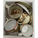 Small collection of ceramics to include a "God Speed the Plough" twin handled loving cup,