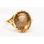 A 19th Century crystal stone with cameo set in 22ct gold,