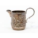Chester 1899 milk jug with repousse designs, Lady Godiver,