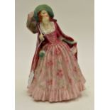 A Royal Doulton Mirabel figure, depicting a lady with a parasol HN1744, RD number 809342, 1930's,