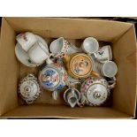 Japanese small teapots Staffordshire teaset rose painted tray and six cups and saucers