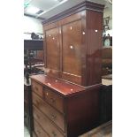 Late Victorian chest of drawers in mahoganey with additional Edwardian cabinet.
