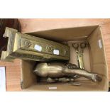 Brass statue of horse and foal,