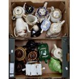 A collection of 19/20th Century earthenware teapots including novelty; Little Old Lady by J.