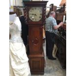 A 19th Century oak 30 hour longcase clock, with a white enamelled dial with black Roman numerals,