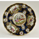 A Samson of Paris porcelain plate decorated with a blue scale ground,