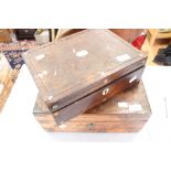Two Victorian writing boxes mahogany and walnut