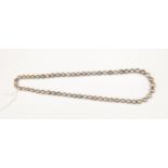 A single row silver grey cultured pearl necklace,