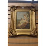 An oil on board, romantic painting, early 20th Century with no signature, possibly Italian School,
