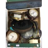 Collection of mid to late mantle wall and travel clocks