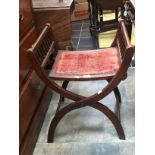 Mid 20th century folding piano stool.