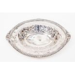 Birmingham silver, pierced bonbon dish, marks rubbed, probably 1902, 8.