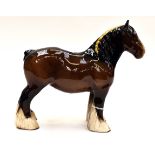 Beswick Bay Shire horse, gloss, stamped with black back stamp - approx 21 cms high.