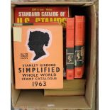 Collection of vintage stamp catalogues in one carton