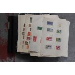 Twin Lock black stamp album, containing earlier used stamps,