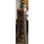 Large copper and brass "Type BB2 Waterloo" fire extinguisher by "Read and Campbell Ltd".