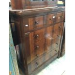 Modern five drawer veneered chest of drawers together with a smaller four drawer cabinet.