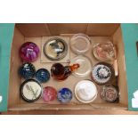 Collection of glass paperweights, one Victorian,