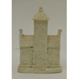 A 19th Century Cream ware model of a Gothic cottage