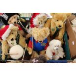 Collection of Hermann Bears including Santa 2001, Lord Nelson, Prince William, Christmas 2002,