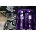 Pair of silver crystal champagne flutes,