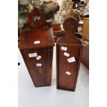 Two late Georgian mahogany candle boxes,