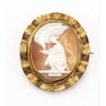 A Pinchbeck mounted cameo depicting Lleda and the Swan,