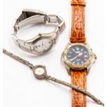 A silver and marcasite ladies Avia cocktail watch and two gentleman's wristwatches Sekonda and