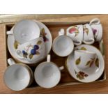 Royal Worcester Evesham set of six cups and saucers with set of six coffee cups and saucers (2