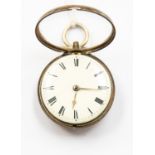 A George III silver cased pocket watch fusee movement,