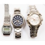 Two stainless steel Sekonda chronographs,