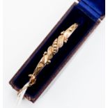 A Victorian 9ct rose gold bangle, granular and engraved details, hinged, internal diameter 60mm,