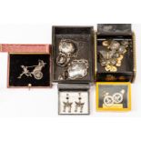 A selection of Niello Japanese and Chinese jewellery to include bracelet,