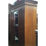 Edwardian satin walnut wardrobe