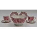 Sunderland lustre Slop bowl cups and saucer bowl and two small plates (7)