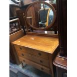 Edwardian satin walnut dressing table and dining chair