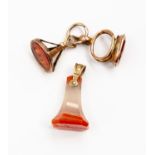 Three 19th Century carnelian set seal fobs,