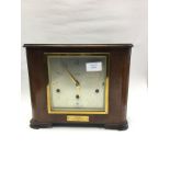 1960 Elliott Chiming mantle clock, the dial with three winder holes,