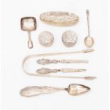 Small collection of silver including ladies manicure items and spoons,