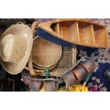 Assorted collection including, hat, boat, knot picture,
