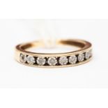 A diamond illusion set half eternity set in 9ct gold ring, size L, total gross weight approx 1.