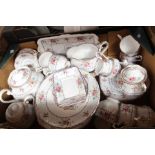 Royal Albert 'Petit Point' pattern tea service with cake stand, sandwich plate, teapot, fruit bowls,