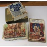 Five very vintage jigsaw puzzles, Silver Jubilee 1935, Victory 1920/30, Dunlop, GWR,