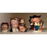 Eight toby jugs of various characters and sizes inc Royal Doulton
