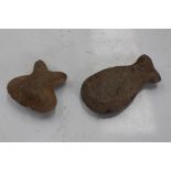 Two Stoneage skin scraper shaped stones (2)